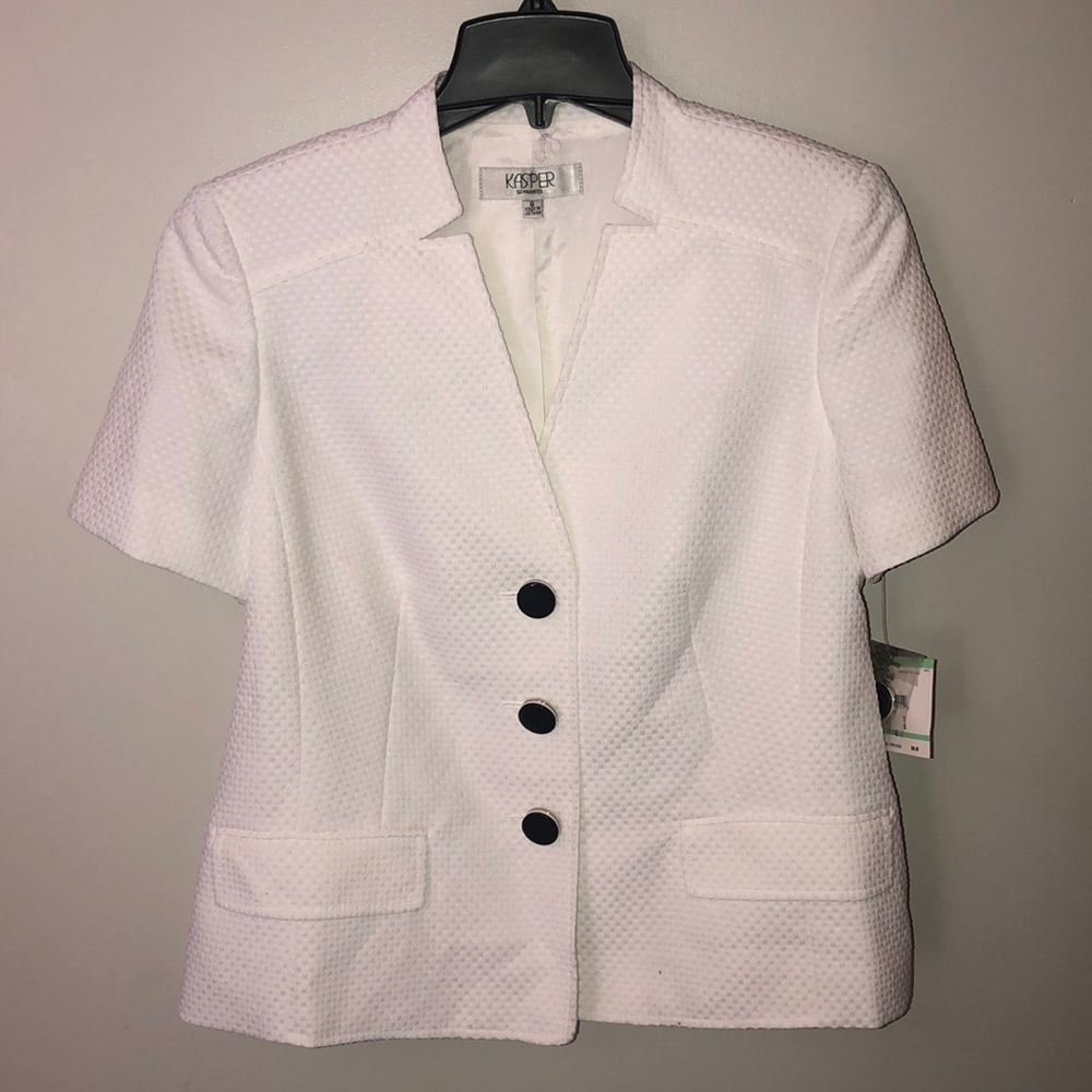 White suit blazer and skirt